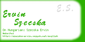 ervin szecska business card